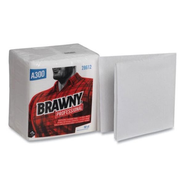 Brawny 12 x 13 in. A300 Professional 1 by 4 Wiper Cleaning Towels, White GPC28612